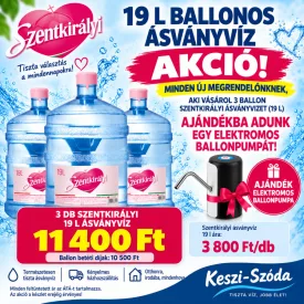   Szentkirályi 19 L ásványvíz – Kezdőcsomag ajándék elektromos ballonpumpával
